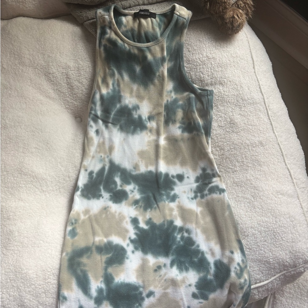 Forever 21 Blue and Cream Tank Top